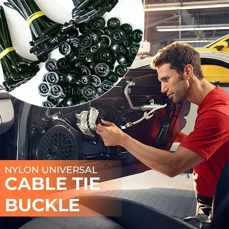 5-200pcs Nylon Cable Tie Buckl - огляд і ціна Car Cable Organizer